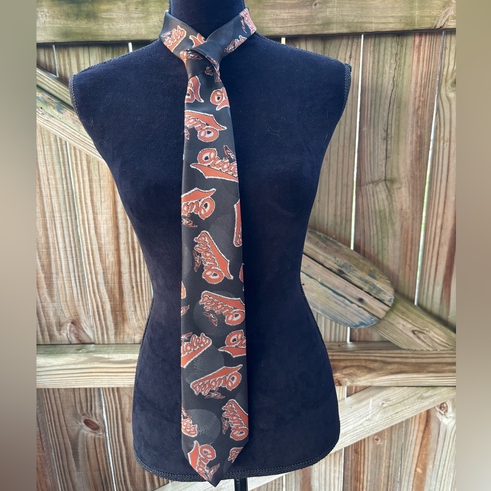 Vintage Baltimore Orioles Orange & Black Necktie by Ralph Marlin